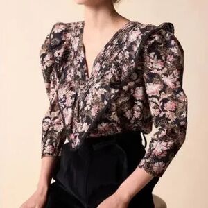 St Roche Hatfield Floral Ruffle Blouse Top